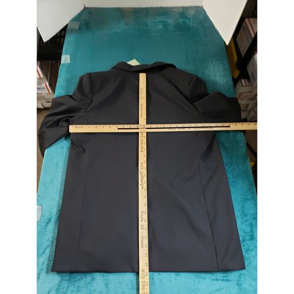 H&M Blazer Size Large Womens Black Jacket 3/4 Sleeves Stretch Lapel Collar NWT - Picture 8 of 10